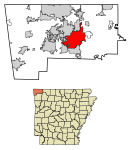 Benton County Arkansas Incorporated and Unincorporated areas Rogers Highlighted 0560410